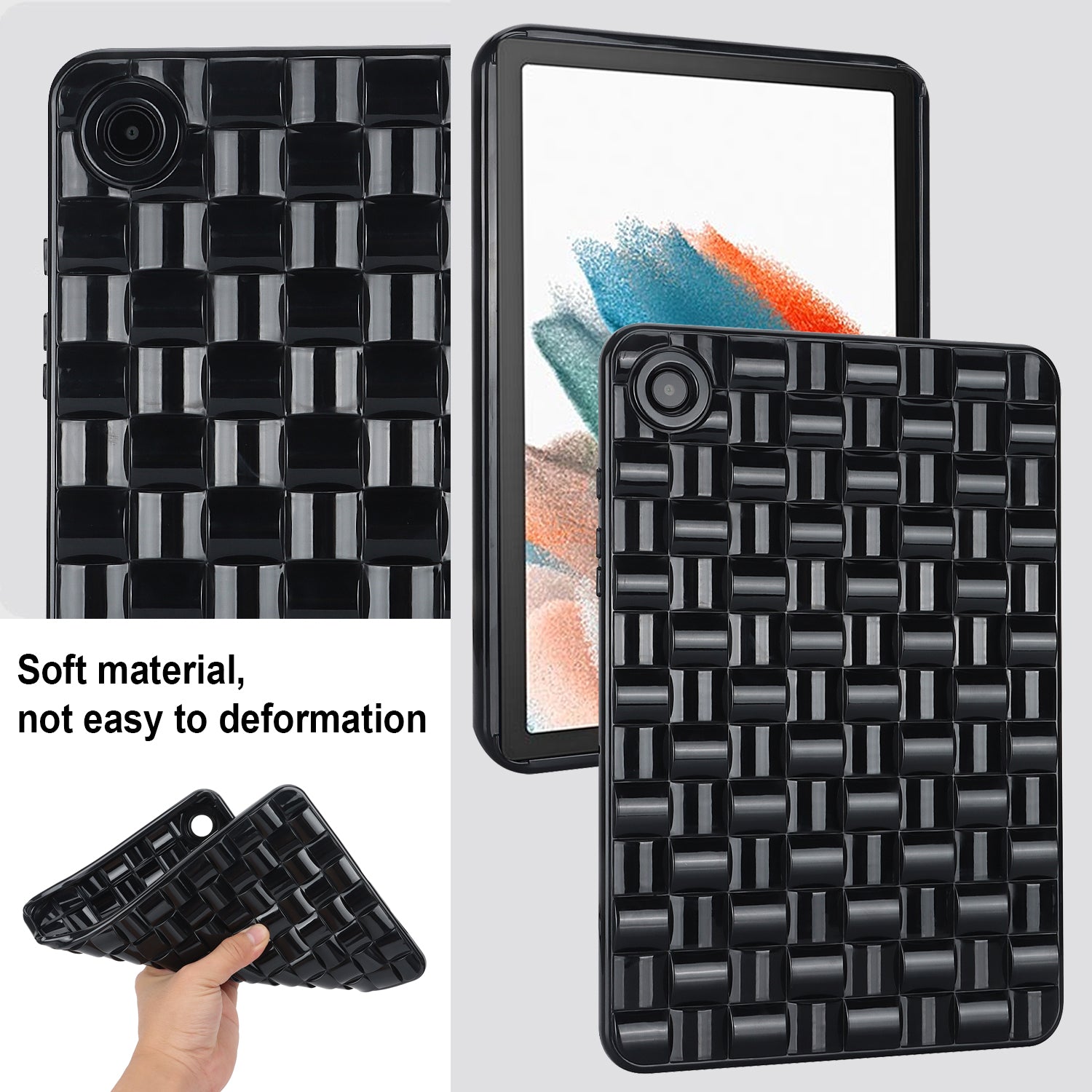 For Samsung Galaxy Tab A8 10.5 (2021) X200 Tab A8 10.5 (2022) TPU Flexible Back Cover Woven Texture Protective Tablet Case For Samsung Galaxy Tab A8 10.5 (2021) X200 Tab A8 10.5 (2022) TPU Flexible Back Cover Woven Texture Protective Tablet Case